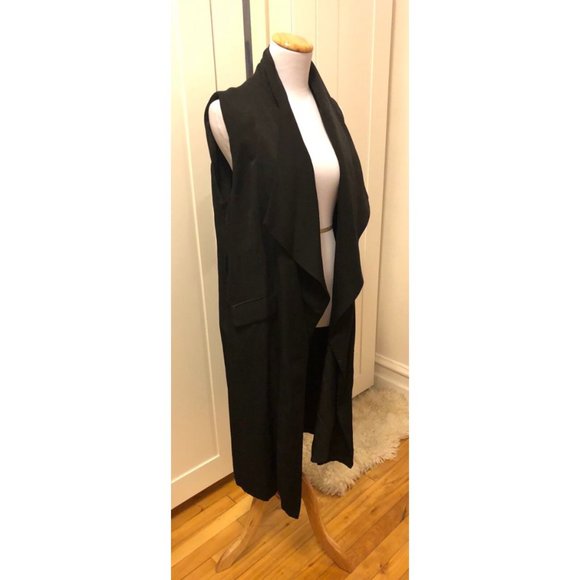 MinkPink New in Town Waterfall Longline Black Vest Size Medium - Picture 7 of 8